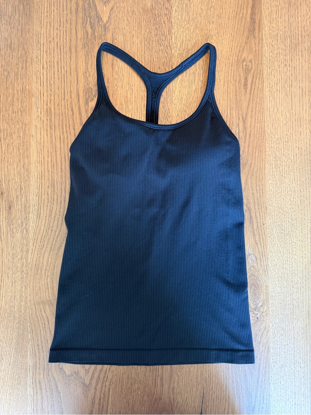 Athleta Black Ribbed Racerback Sports Tank